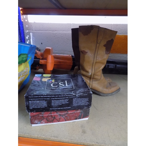 181 - 2 Leather Cleaning Kits and Pair of Boots