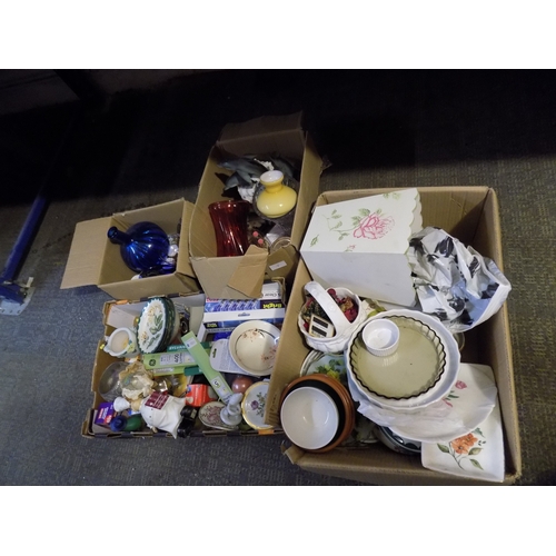 227 - 4 Boxes of Mixed Pottery and Glassware