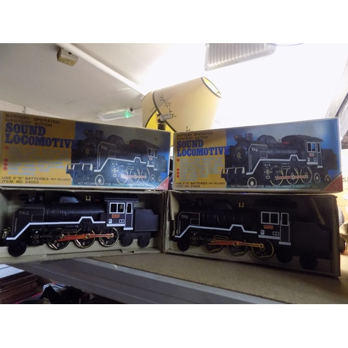 47 - 2 Vintage Boxed Battery Operated Sound Locomotives