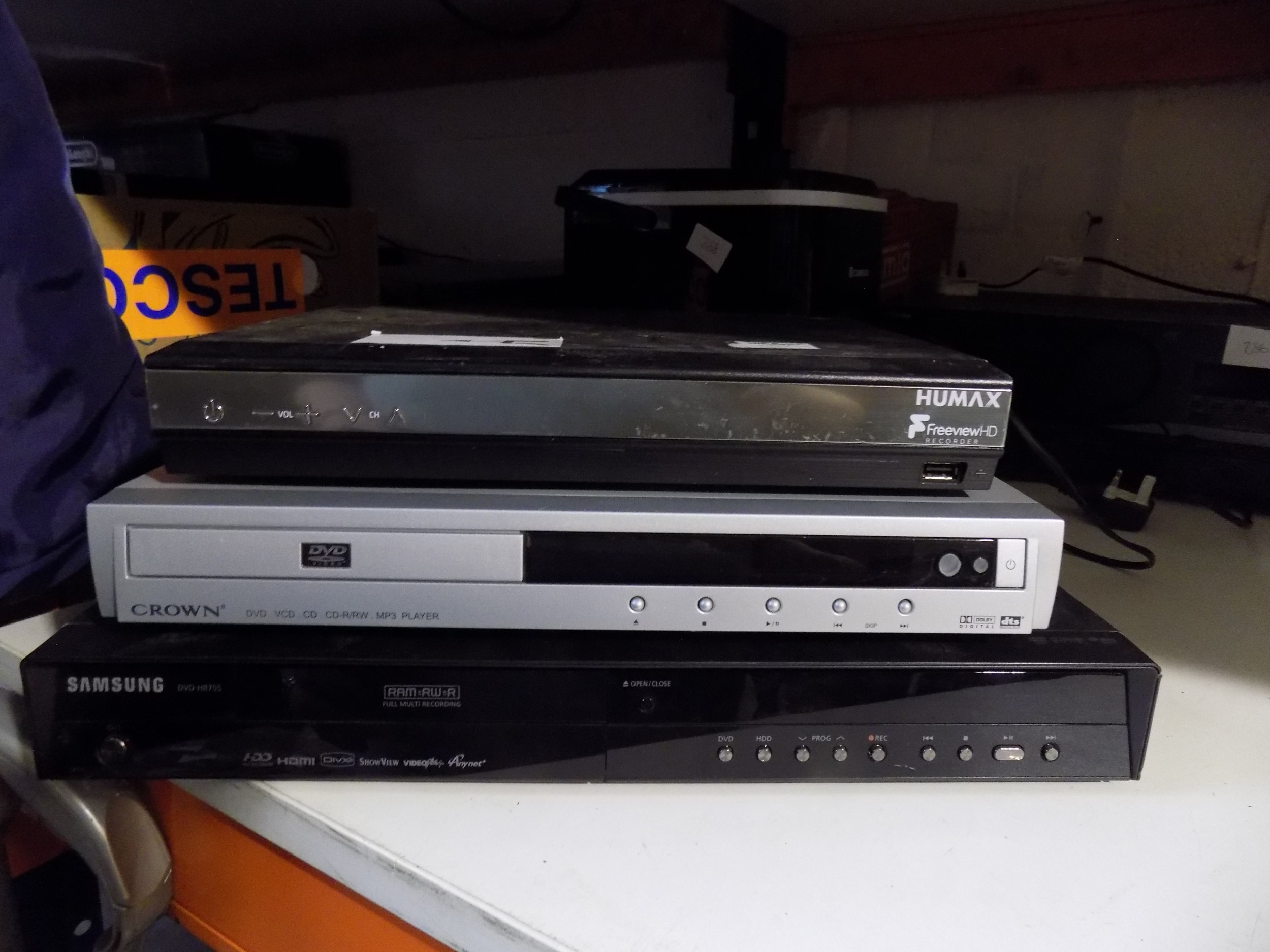 2 DVD Players and Humax Box