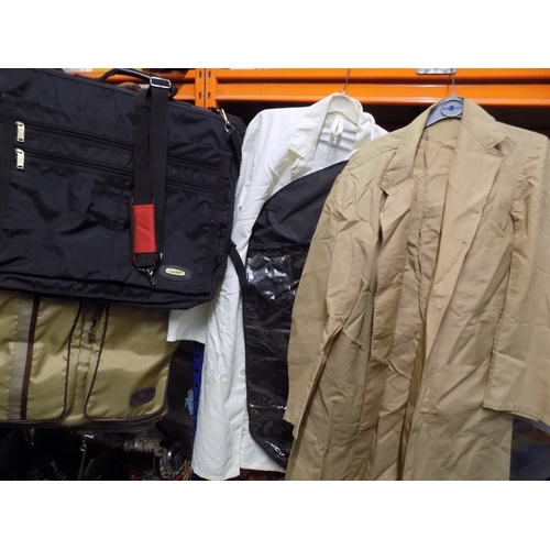 376 - Selection of Suit Bags and 2 Vintage Aprons