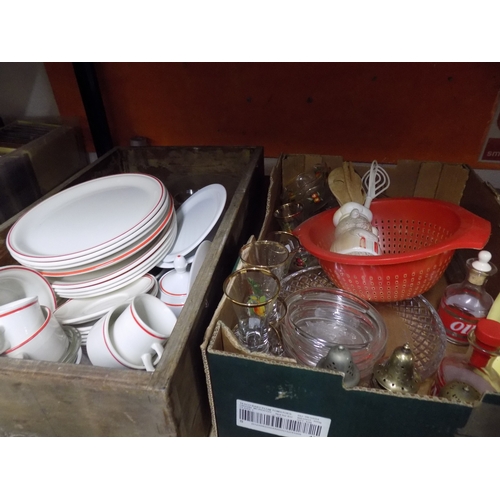 377 - 2 Boxes of Pottery and Glassware