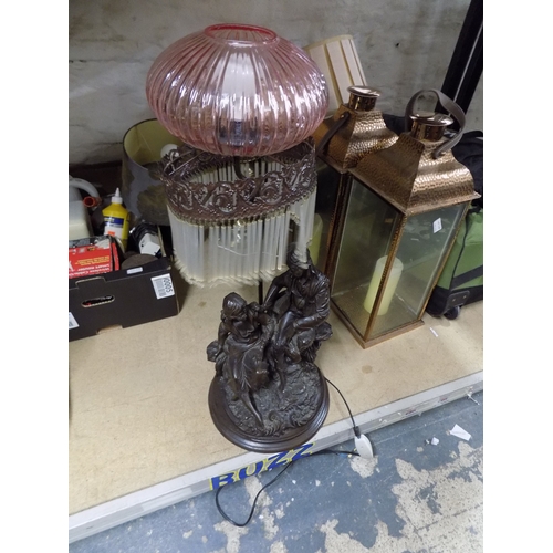 112 - Heavy Bronze Statue made into a Lamp