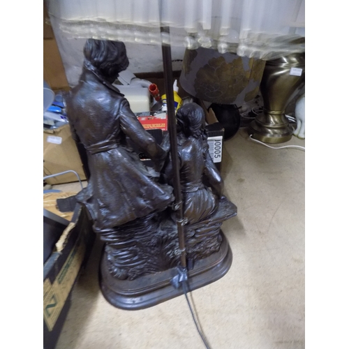 112 - Heavy Bronze Statue made into a Lamp