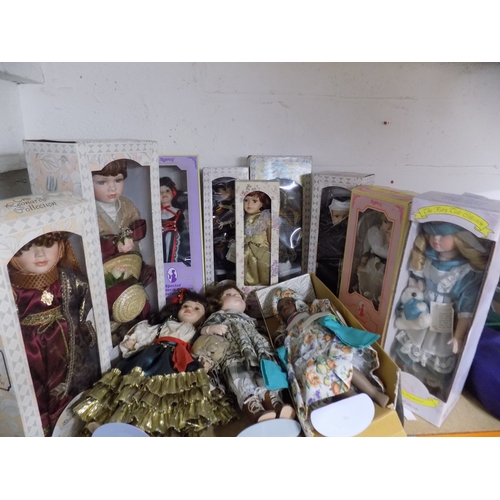 107 - Large Selection of Porcelain Dolls. Mainly Boxed