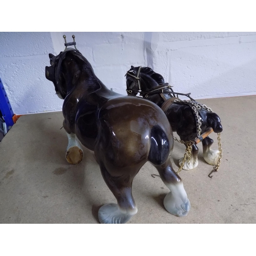 125 - 2 Shire Horses with Carts, requires assembling