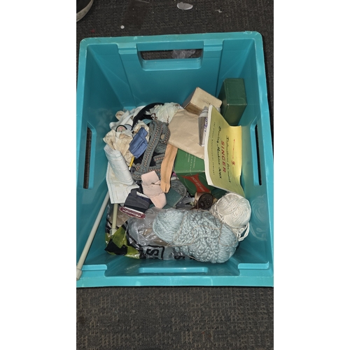 182 - A Collection of Sewing and Craft Supplies with Singer Manual