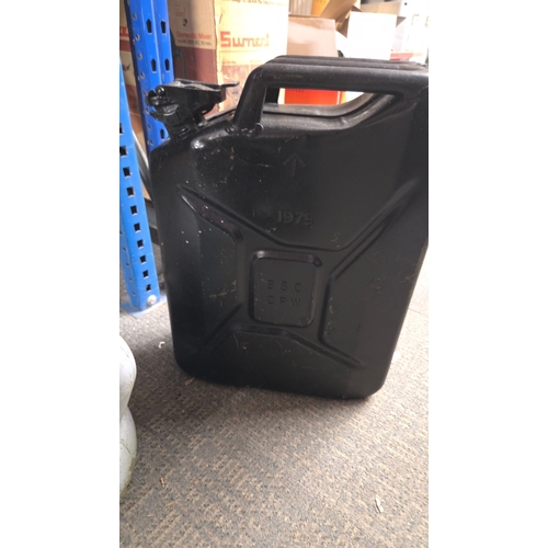 69 - Black Metal 20L Jerry Can Dated 1979