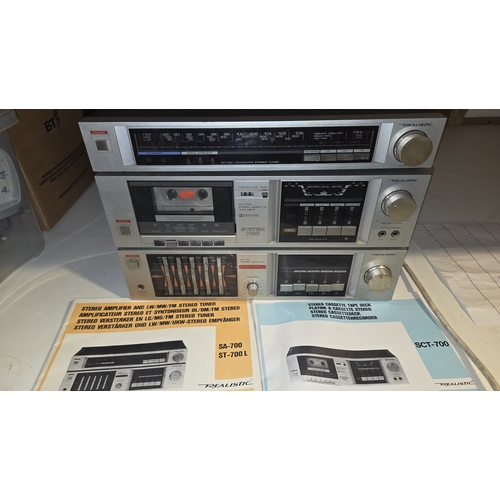 A Trio of Realistic System 700 Stereo Hi-Fi Components