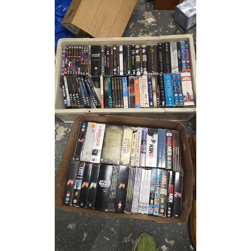 295 - Two Boxes of TV Show and Movie DVD Box Sets