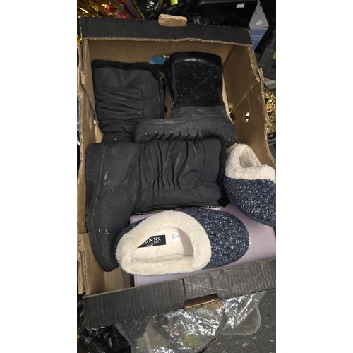 299 - Suitcase and Two Boxes of Clothing and Footwear