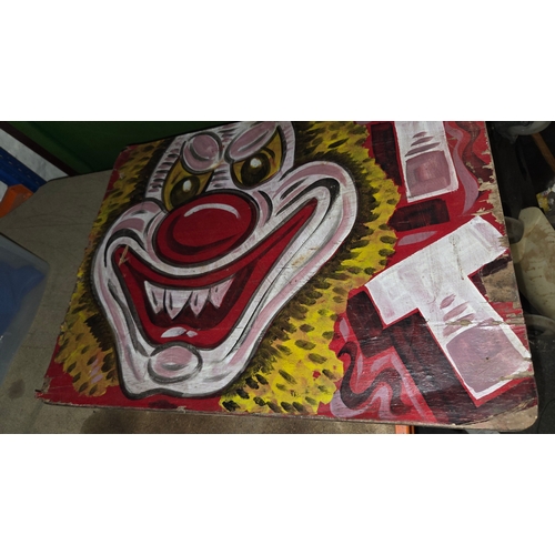 300 - Fold-away Table with Hand-painted clown face