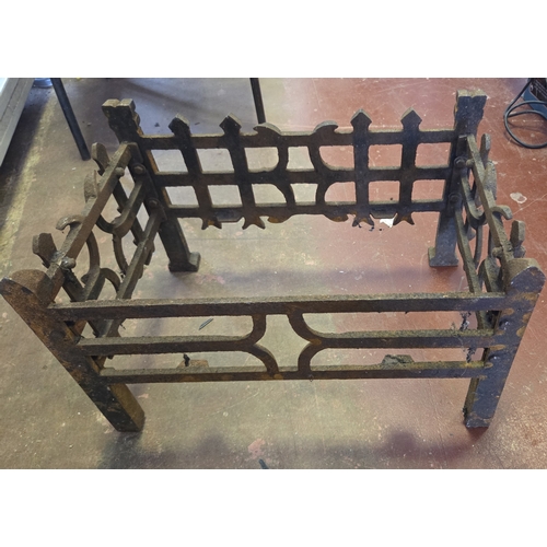 106 - A Late 19th or Early 20th-Century Gothic Revival Cast Iron Fire Basket