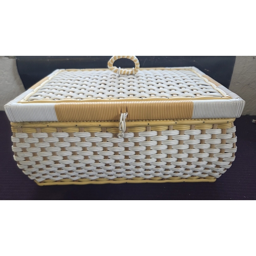 119 - Mid Century Sewing Basket and Contents
