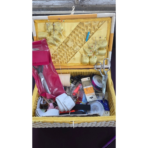 119 - Mid Century Sewing Basket and Contents