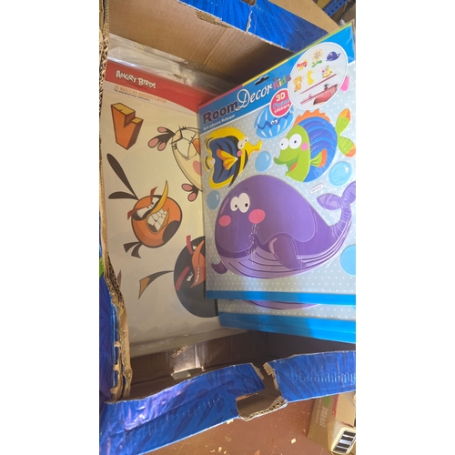 258 - A Collection of New Children's Wall Stickers and Room Decor Including Angry Birds and Ocean Themes