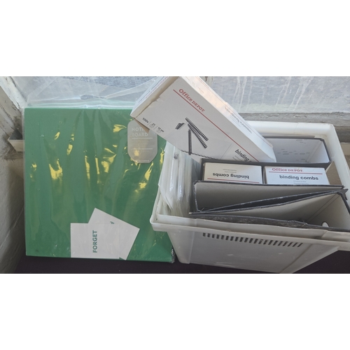262 - An Assortment of Office Stationery and Supplies Including Office Depot Binding Combs and bi-casa Not... 