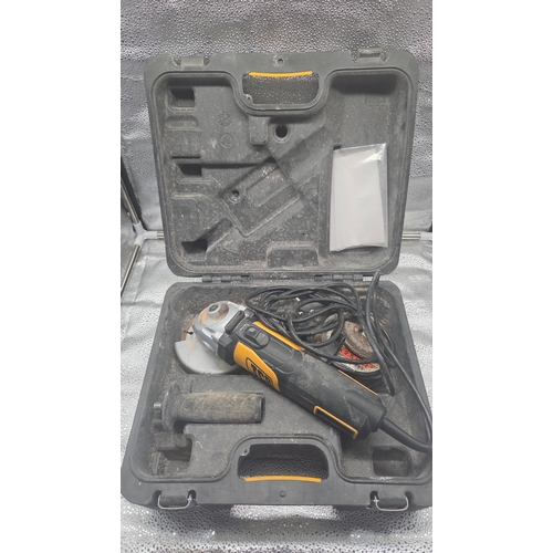 283 - JCB Corded Electric Angle Grinder in Fitted Case working order