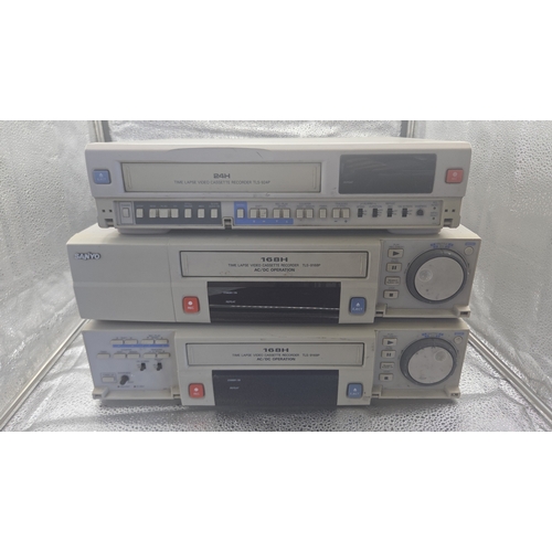289 - A Trio of Sanyo Time-Lapse Video Cassette Recorders and a Collection of CCTV Cameras and Cables