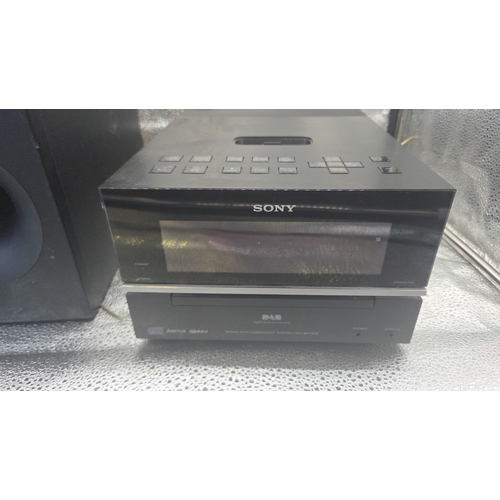 290 - Two Audio Components comprising a Sony CMT-BX77DBI Micro Hi-Fi System and a Samsung Subwoofer. Both ... 