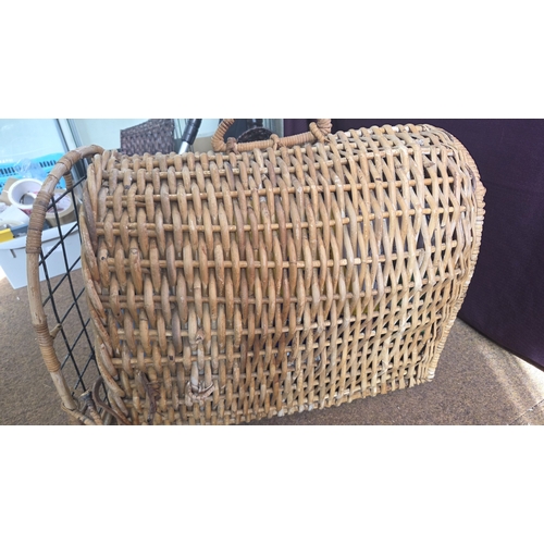 371 - Box and Basket of Household Goods, Baby Equipment, and Pet Accessories