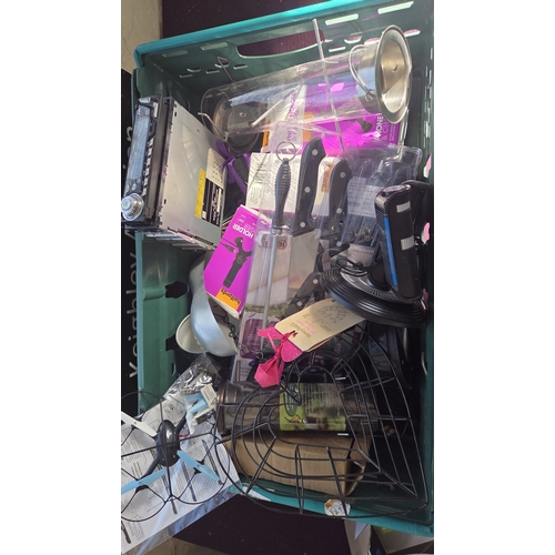 372 - An Assortment of Mixed Retail Stock Including Car Electronics, Kitchenware, and Garden Accessories