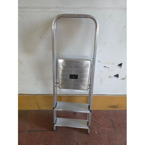 387 - An Aluminium Folding Two-Step Platform Ladder