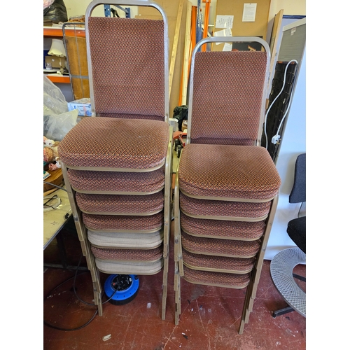 394 - A Set of 12 Modern Crown Back Stacking Banquet Chairs