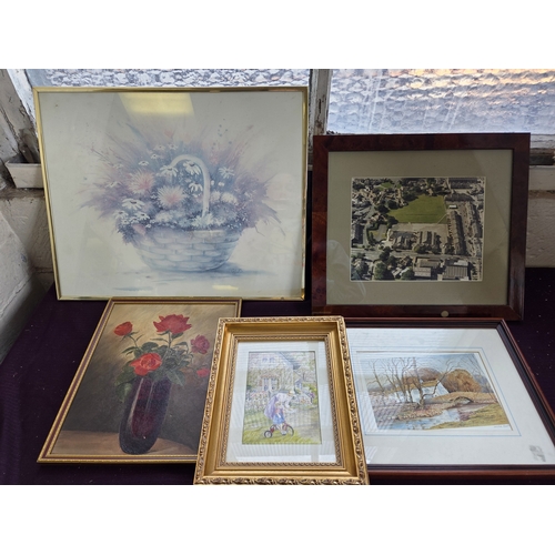397 - Carlos Rios, Mike Boote, and Others, A Group of Framed Artworks (Signed)