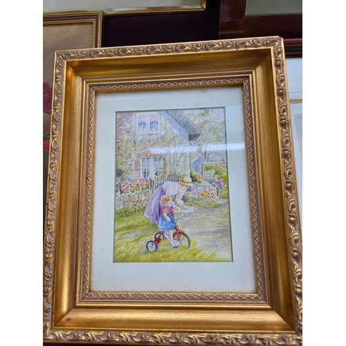 397 - Carlos Rios, Mike Boote, and Others, A Group of Framed Artworks (Signed)