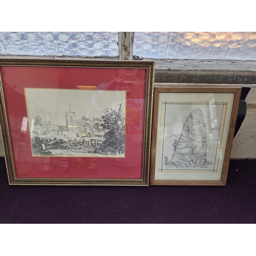 399 - Robert Dixon (1780-1815), Lakenham Church, Etching and a Humorous Cartoon after Helms