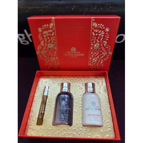 406 - A Trio of Molton Brown Fiery Pink Pepper Travel Collection Products