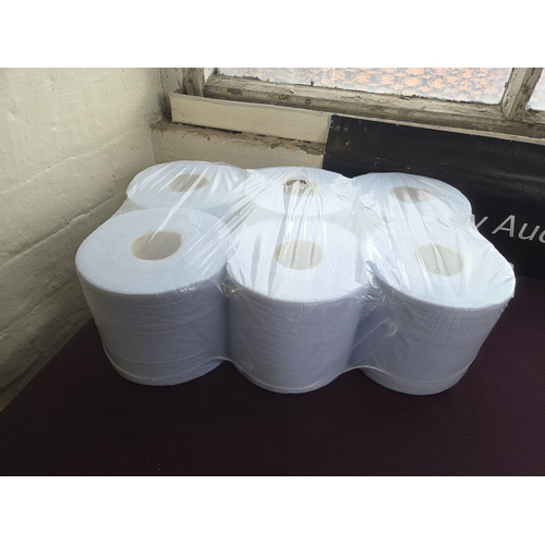 416 - Six Rolls of Industrial Blue Centrefeed Paper Towels