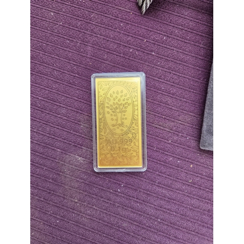 637 - A 24 Carat Gold Bullion Bar by The Genuine Gemstone Company