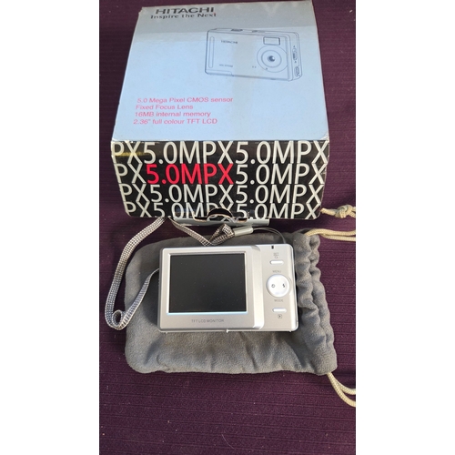 65 - Hitachi HDC-570AS 5.0 Megapixel Compact Digital Camera with Accessories and Box
