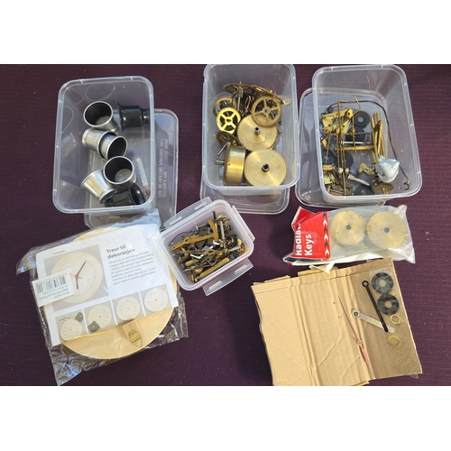 68 - An Assortment of Horological Movement Components, Clockmaker's Tools, and a Hobbyist Clock Kit