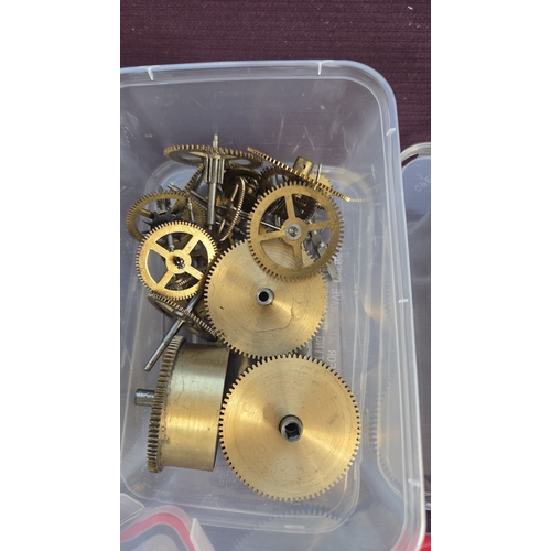 68 - An Assortment of Horological Movement Components, Clockmaker's Tools, and a Hobbyist Clock Kit