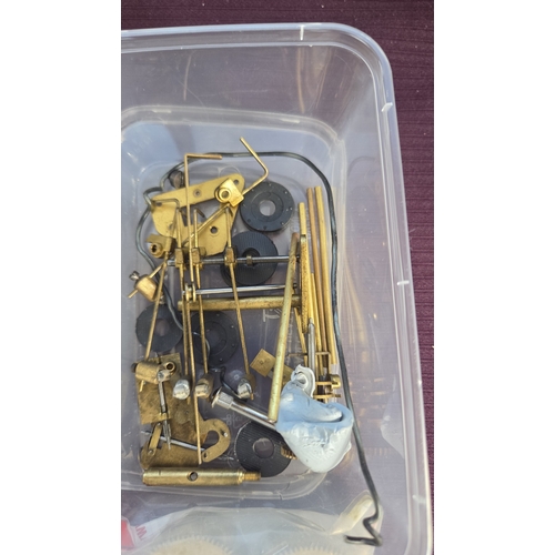68 - An Assortment of Horological Movement Components, Clockmaker's Tools, and a Hobbyist Clock Kit