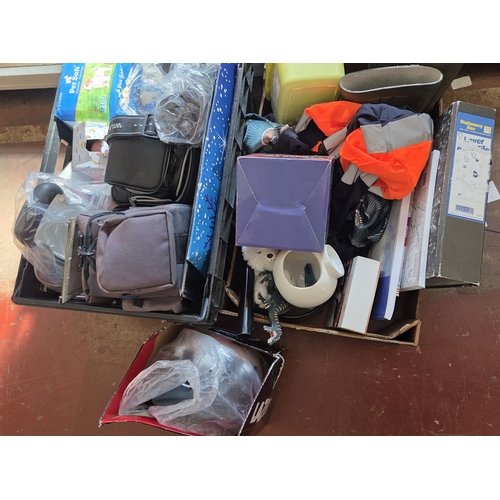 184 - Two Boxes of Household Goods, Pet Supplies, Workwear and Miscellaneous Items