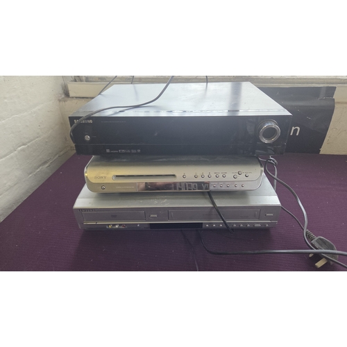 190 - A Trio of Samsung and Sony Audio-Visual Components including AV Receiver and DVD Players