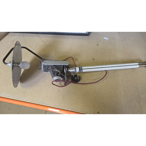 250 - Industrial Style Table Lamp Repurposed from a Vintage Folding Camera and Tripod