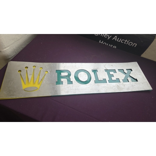 257 - A Large Rolex Dealer Commercial Advertising Sign in Brushed Metal