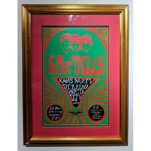 1 - The Legendary TJs/60ft Dolls - hand painted 1996 poster- The original psychedelic gig  poster painte... 