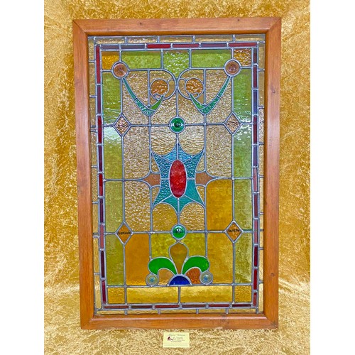 108 - Large Stained glass panel (early 20th century)