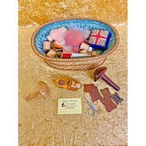 Sewing basket with contents