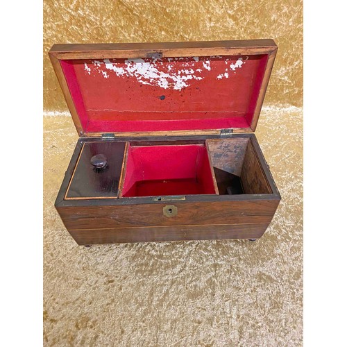 149 - Mahogany Tea caddy a/f for restoration or repurposing