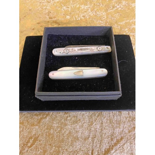 47 - Two silver and Mother of Pearl Fruit knives