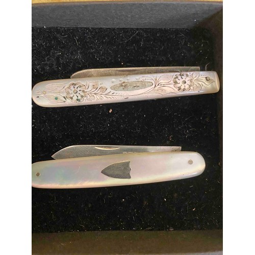 47 - Two silver and Mother of Pearl Fruit knives