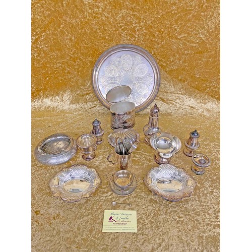 55 - Assorted box of plated silver