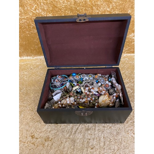 1 - A domed Jewellery box with contents